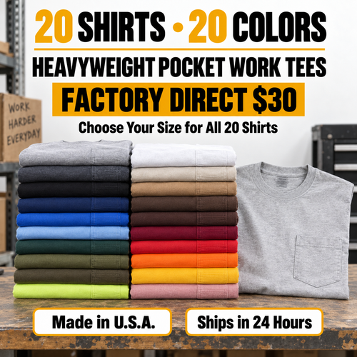Classic Heavyweight Pocket Work Tee – Relaxed Fit, Built for Everyday Work