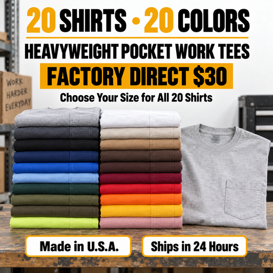 Classic Heavyweight Pocket Work Tee – Relaxed Fit, Built for Everyday Work